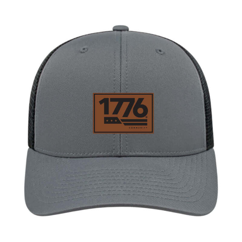 1776® Leather Patch Hat (Grey/Black) - The 1776® Community