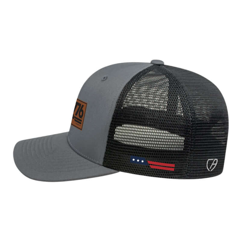 1776® Leather Patch Hat (Grey/Black) - The 1776® Community